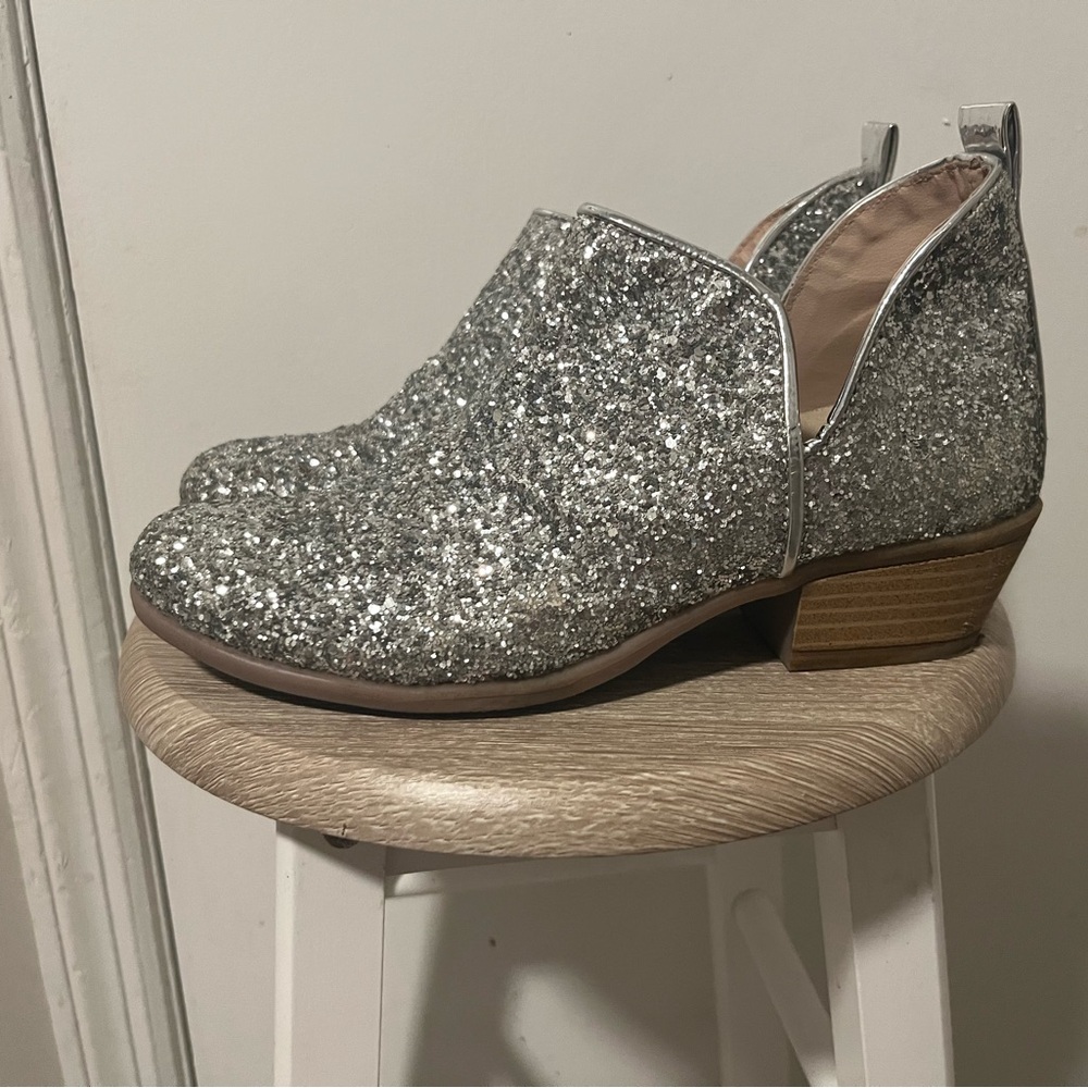 MKS Silver Glitter Ankle Booties